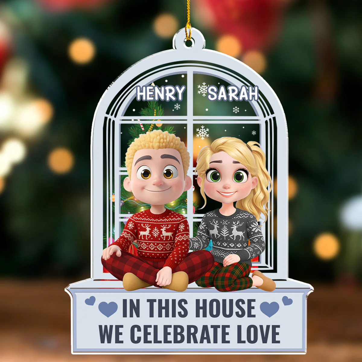 Celebrate Love Window - Personalized Custom Acrylic Ornament - Image 4
