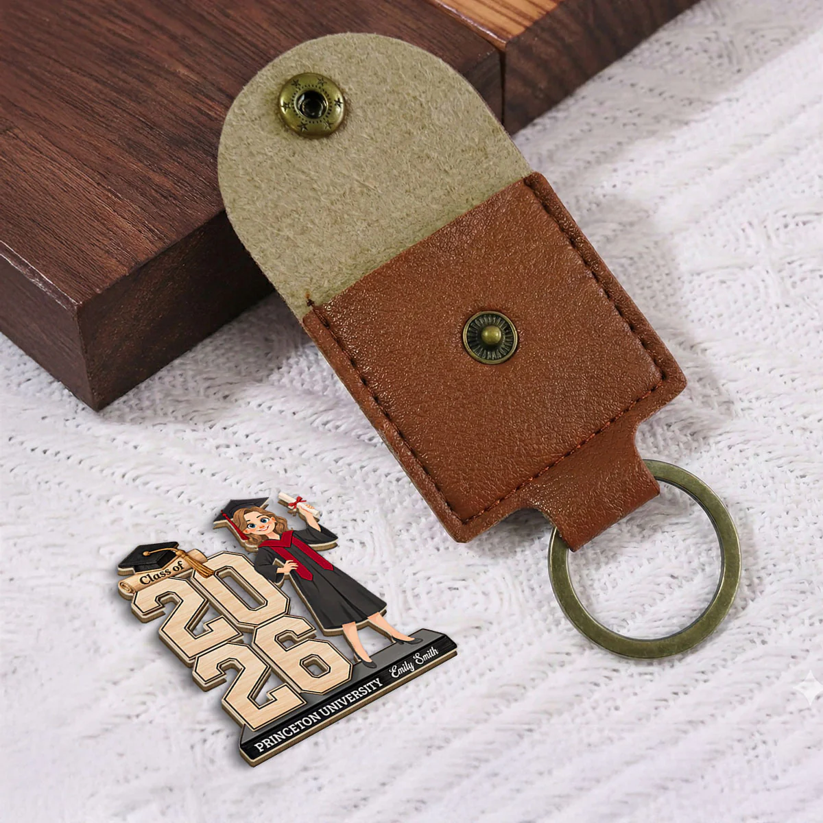 Celebrating Your Graduate - Personalized Custom Wooden Pocket Hug - Image 2