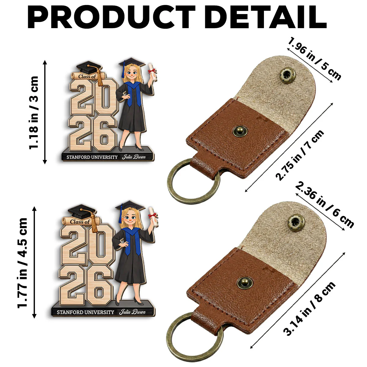 Celebrating Your Graduate - Personalized Custom Wooden Pocket Hug - Image 6