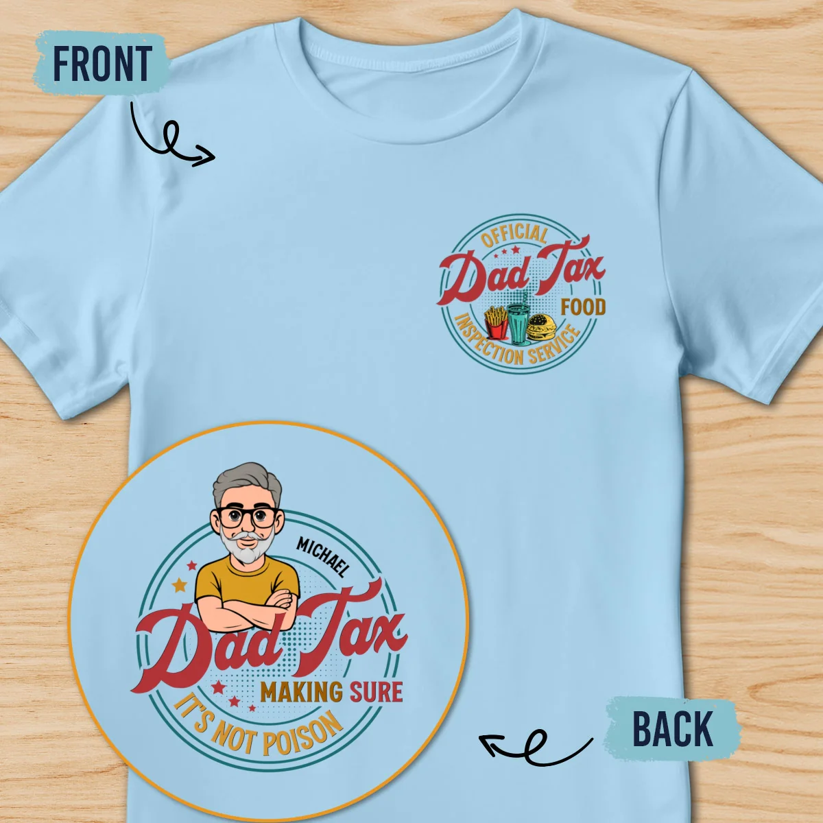 Certified Dad Snack Inspector - Personalized Custom Shirt - Image 10