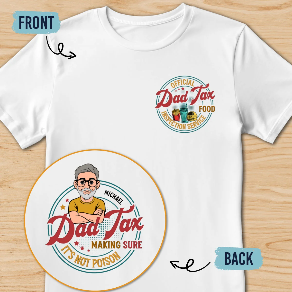 Certified Dad Snack Inspector - Personalized Custom Shirt - Image 7