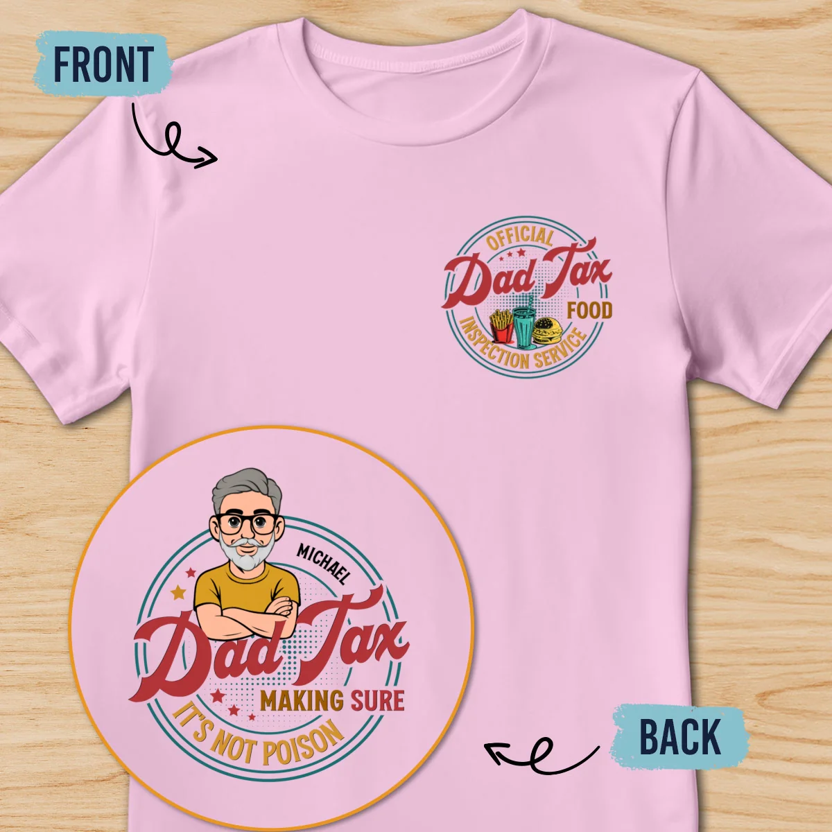 Certified Dad Snack Inspector - Personalized Custom Shirt - Image 8