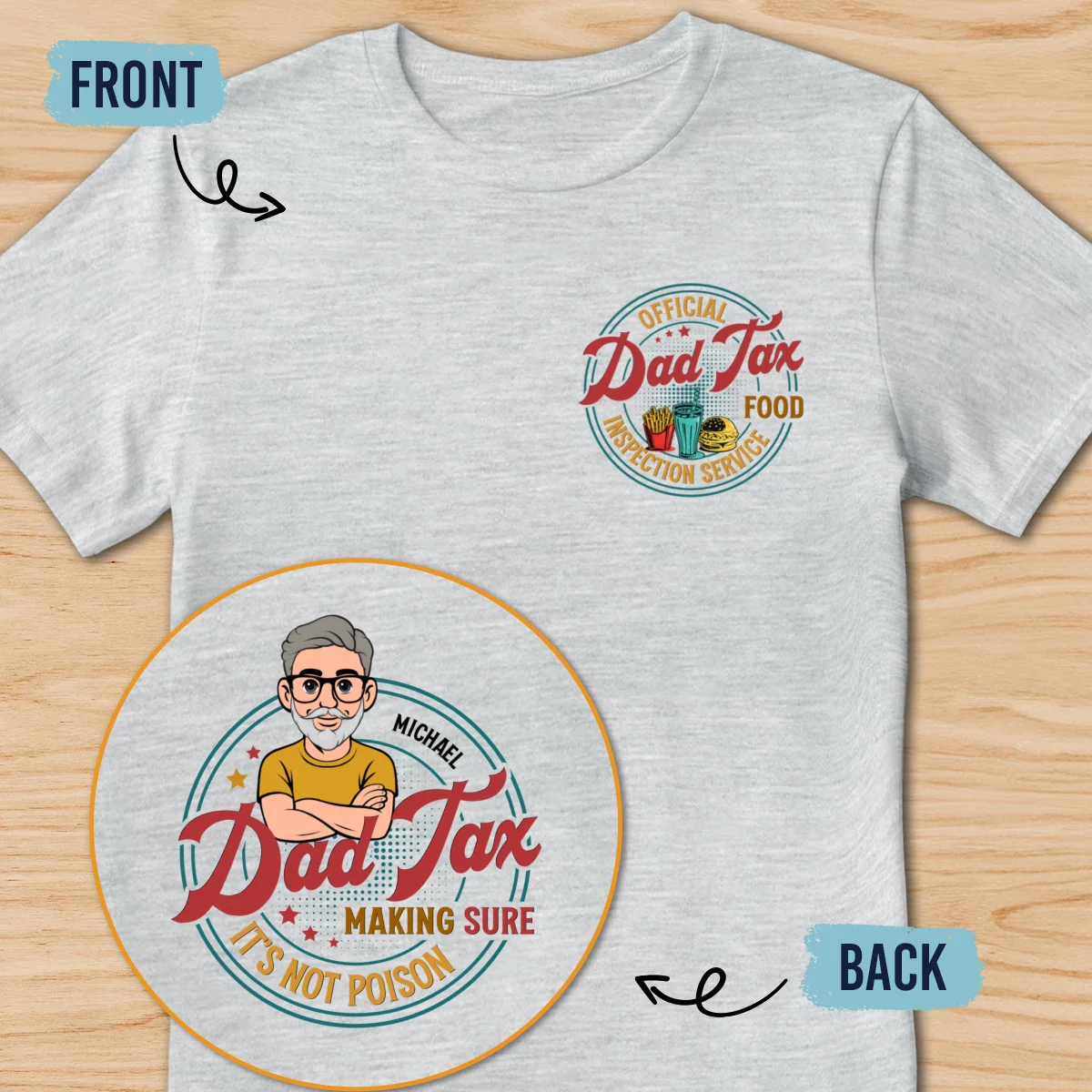 Certified Dad Snack Inspector - Personalized Custom Shirt - Image 9