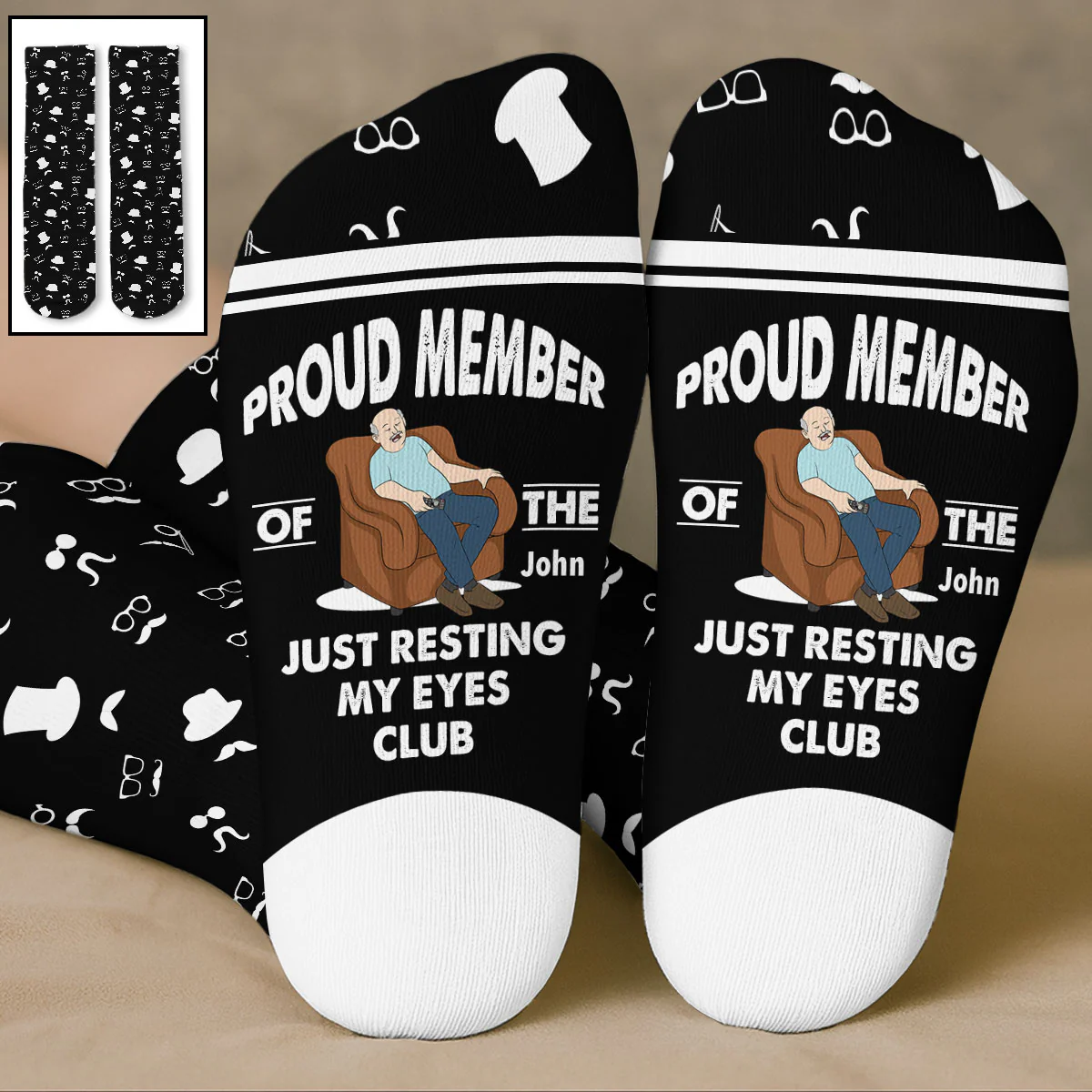 Certified Member Of Eye Rest - Personalized Custom Crew Socks