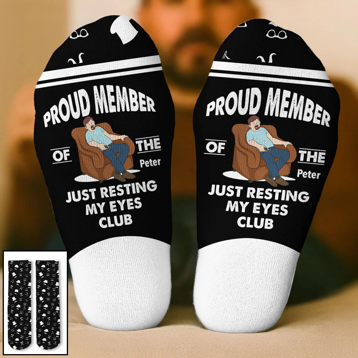 Certified Member Of Eye Rest - Personalized Custom Crew Socks - Image 3