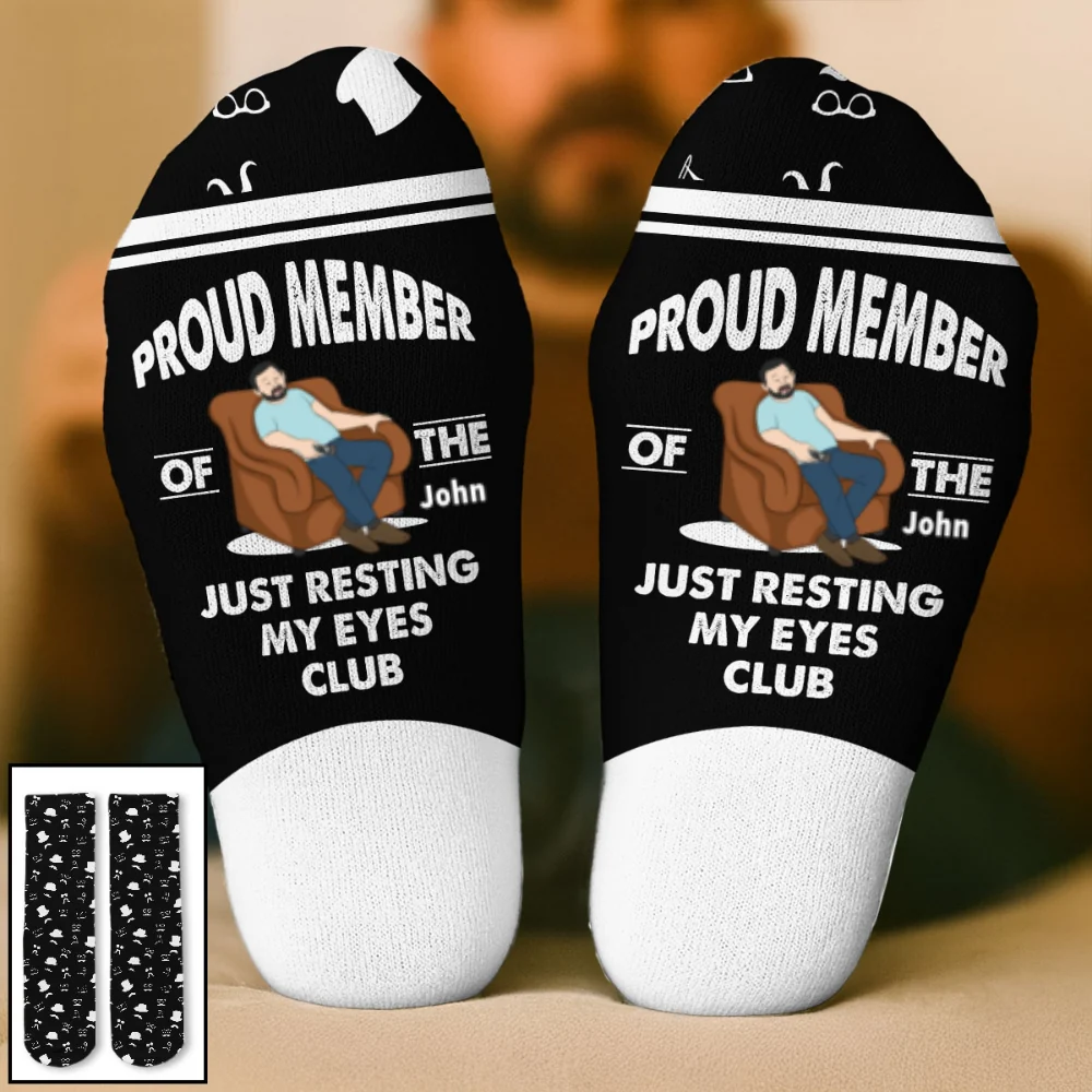 Certified Member Of Eye Rest - Personalized Custom Crew Socks - Image 7