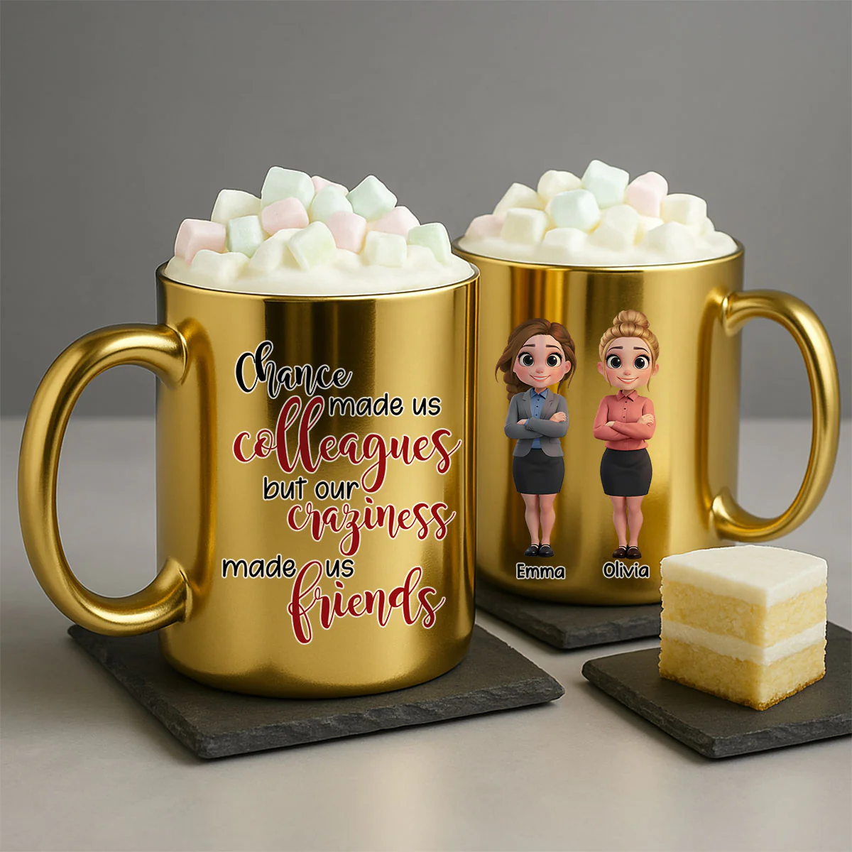 Chance Made Us Colleagues  - Personalized Custom Metallic Mug - Image 2