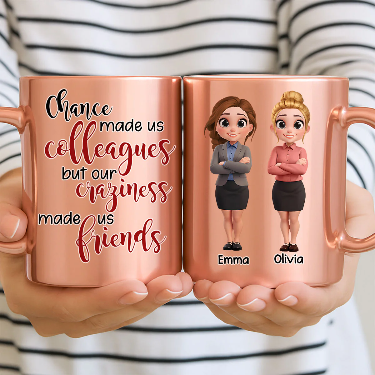 Chance Made Us Colleagues  - Personalized Custom Metallic Mug - Image 3
