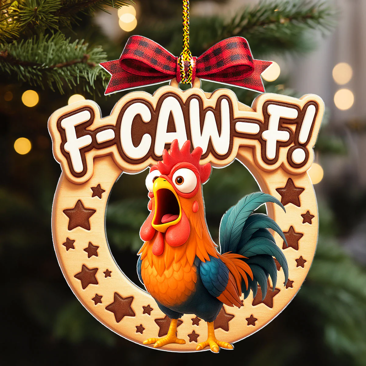 Chaos Comes At Weird Frequency - Personalized Custom 3D Effect Wood Ornament