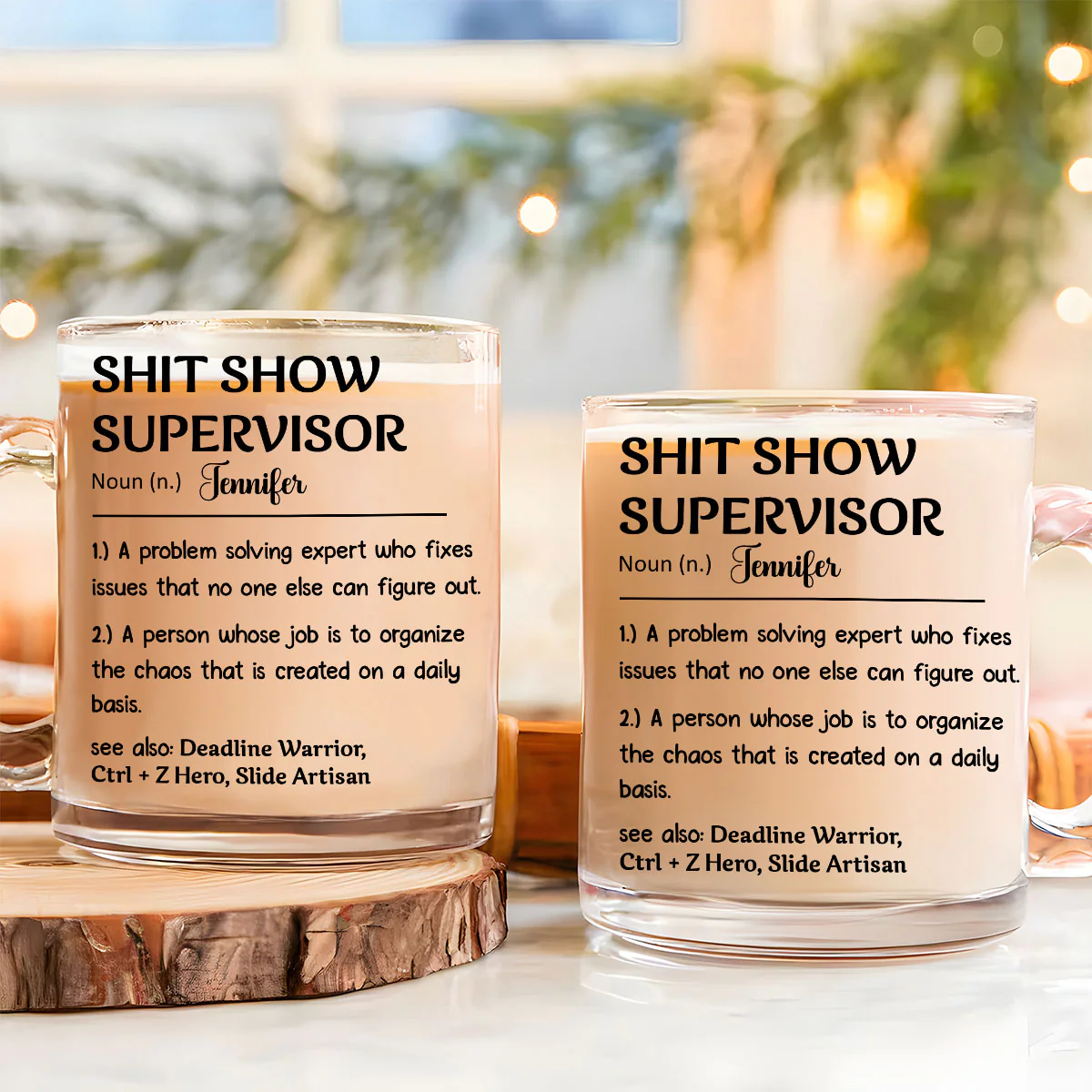 Chaos Coordinator - Personalized Custom Glass Mug - Image 3