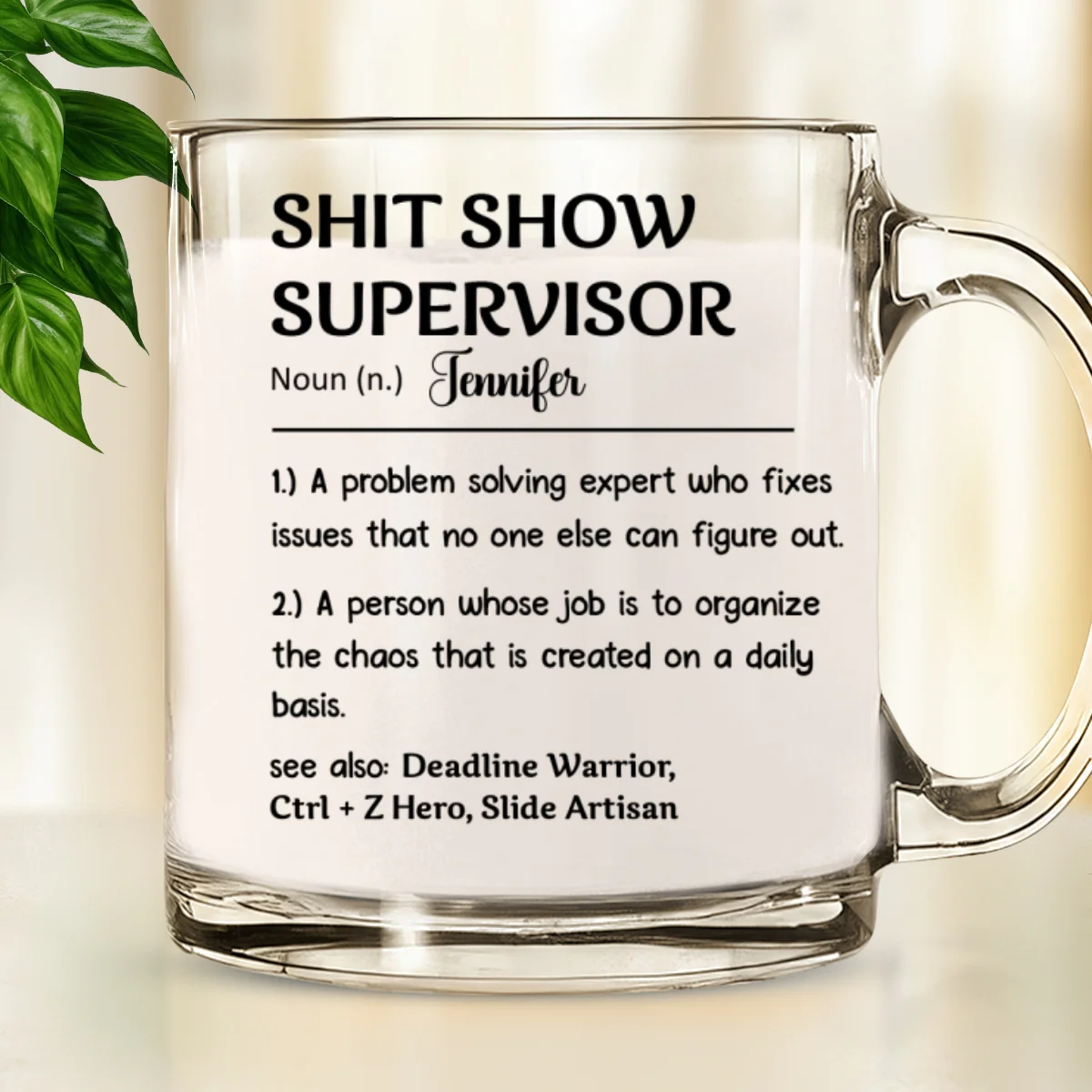 Chaos Coordinator - Personalized Custom Glass Mug - Image 6