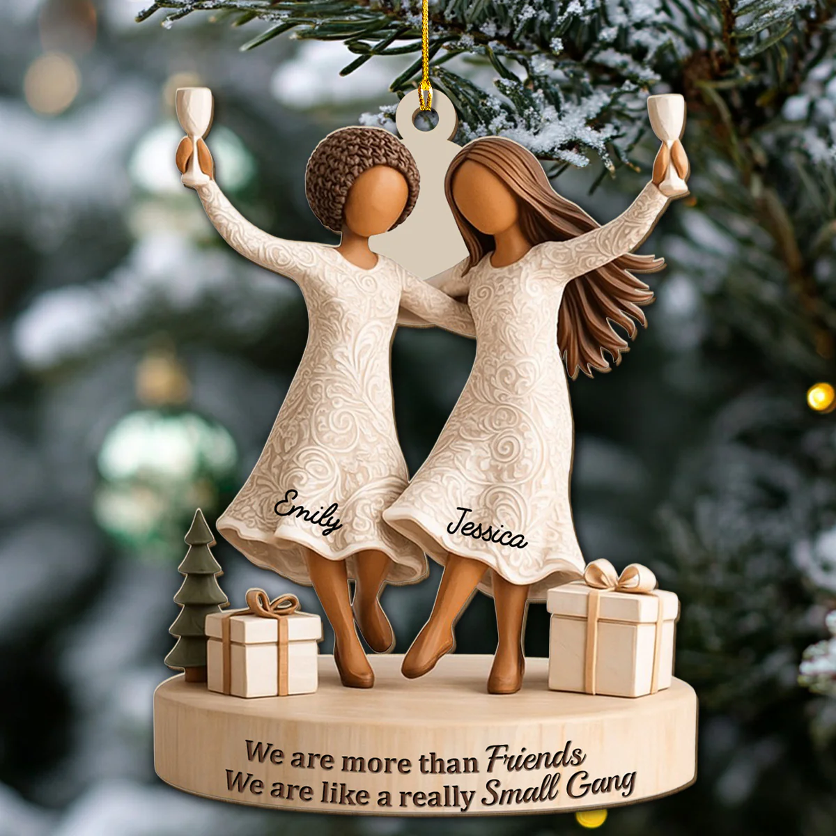 Chaos Crew Forever My Love - Personalized Custom 3D Effect Wood Ornament - Image 4