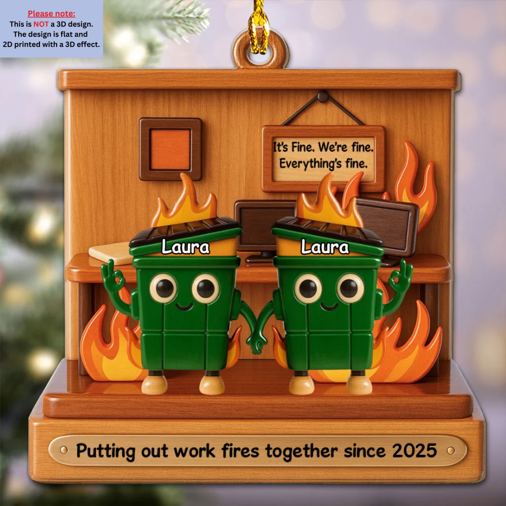 Chaos Crew Since Day One  - Personalized Custom 3D Effect Wood Ornament - Image 5