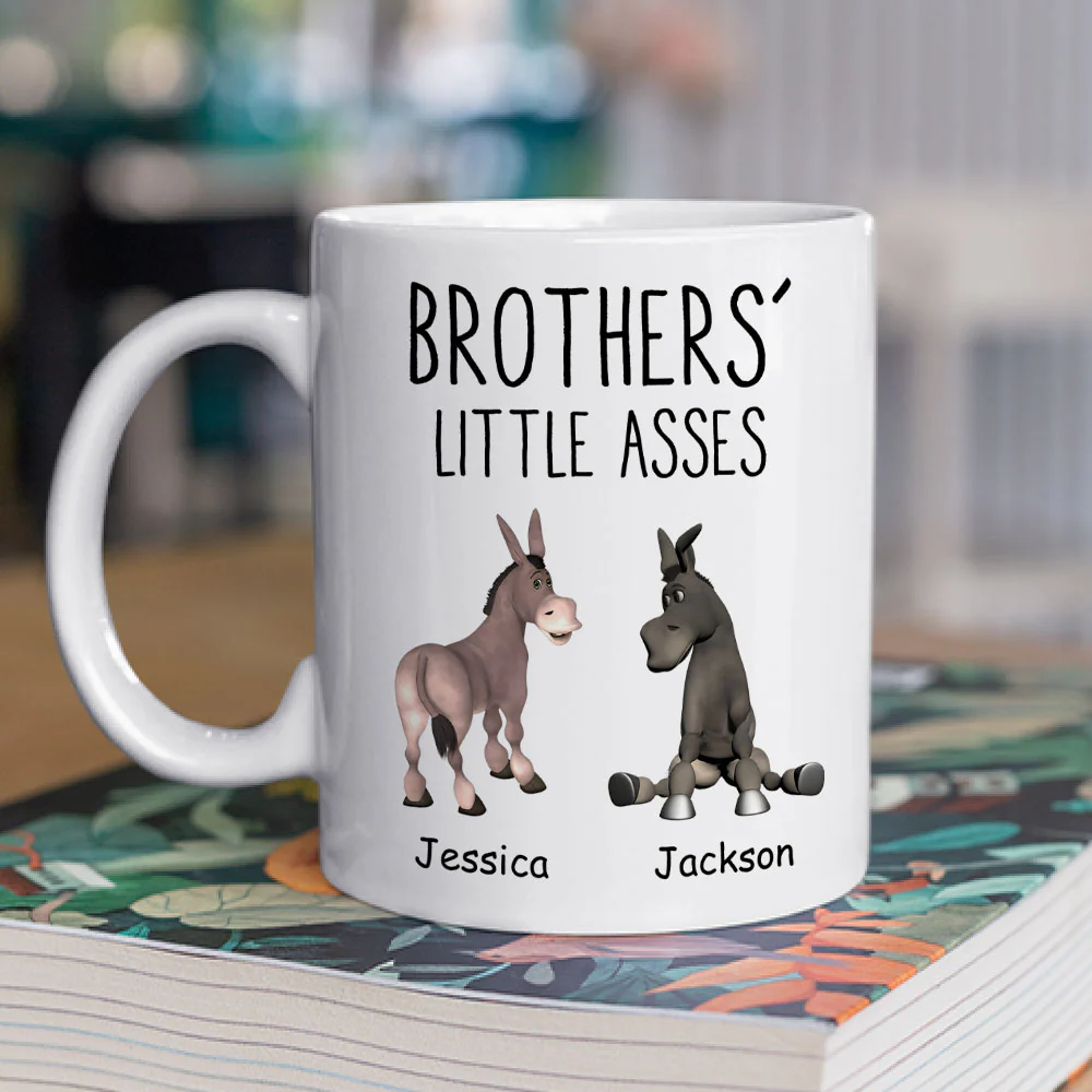 Chaos Powered By Siblings - Personalized Custom Coffee Mug - Image 2
