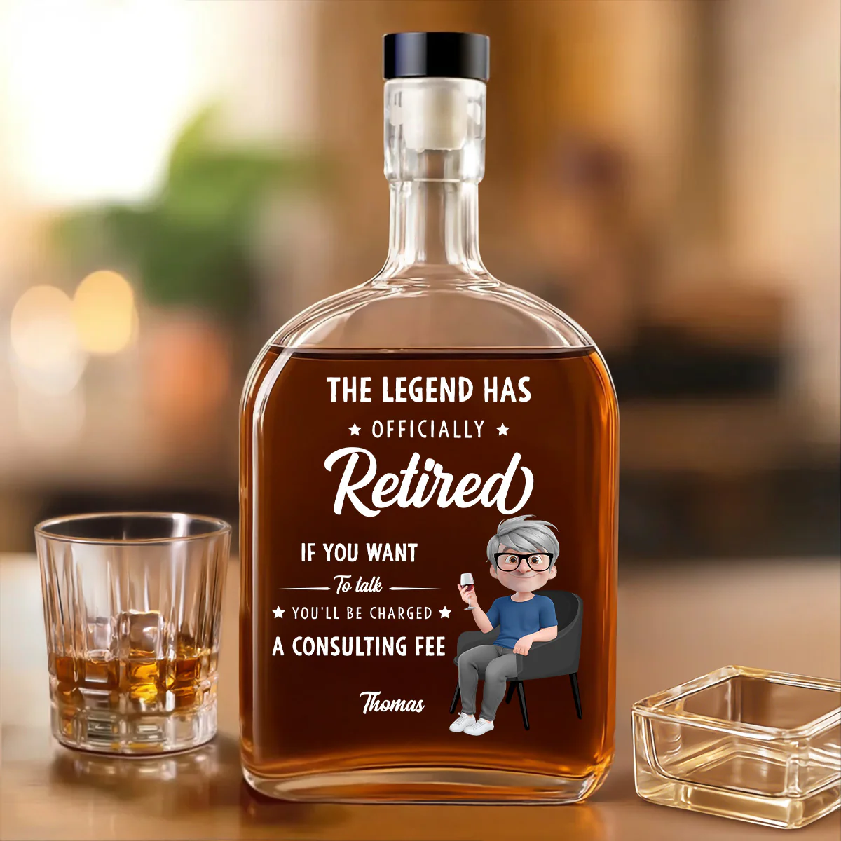 Charged For Talking - Personalized Custom Spirits Decanter