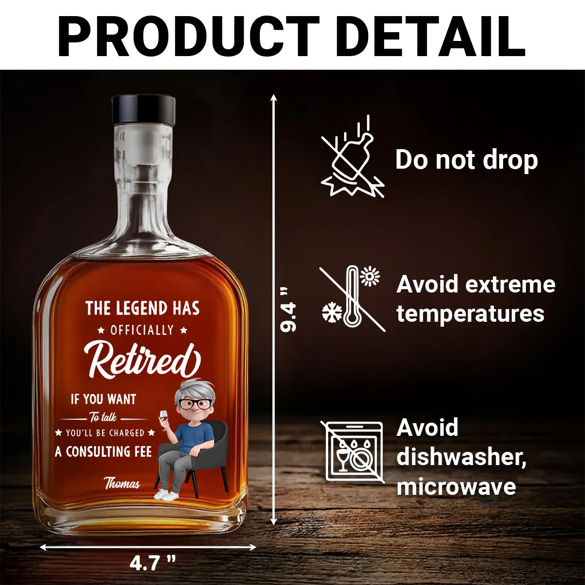 Charged For Talking - Personalized Custom Spirits Decanter - Image 5