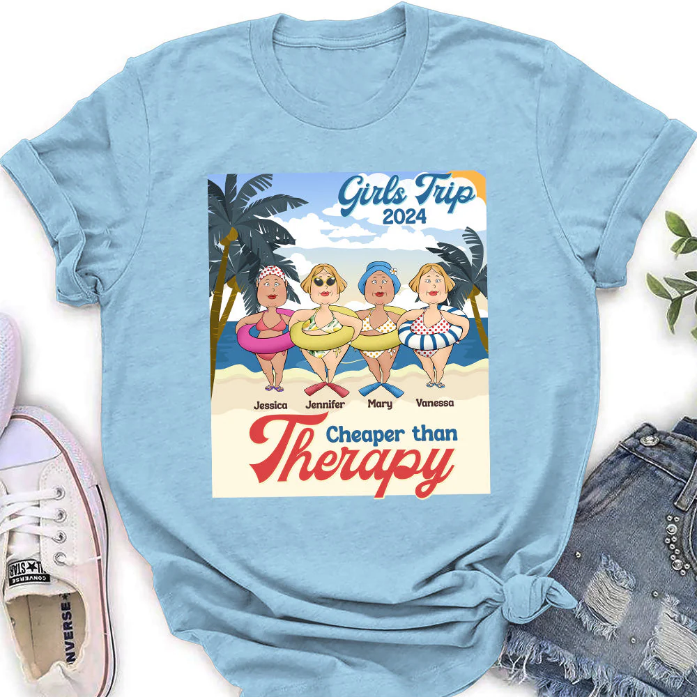 Cheaper Than Therapy - Personalized Custom Women's T-shirt - Image 3