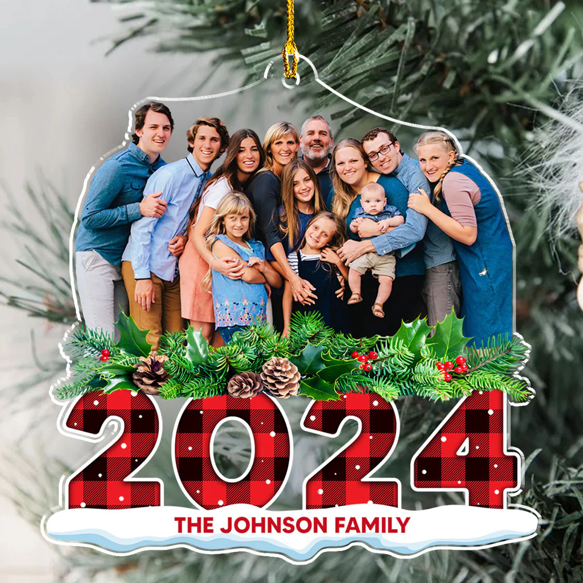 Cheers To A Merry Christmas 2 - Personalized Custom Acrylic Ornament - Image 4