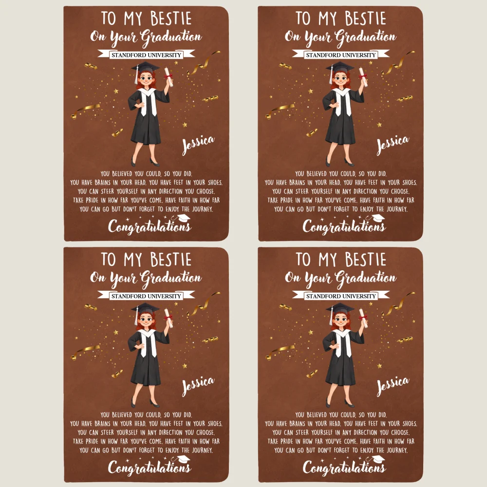Cheers To The Graduate - Personalized Custom Leather Journal - Image 11