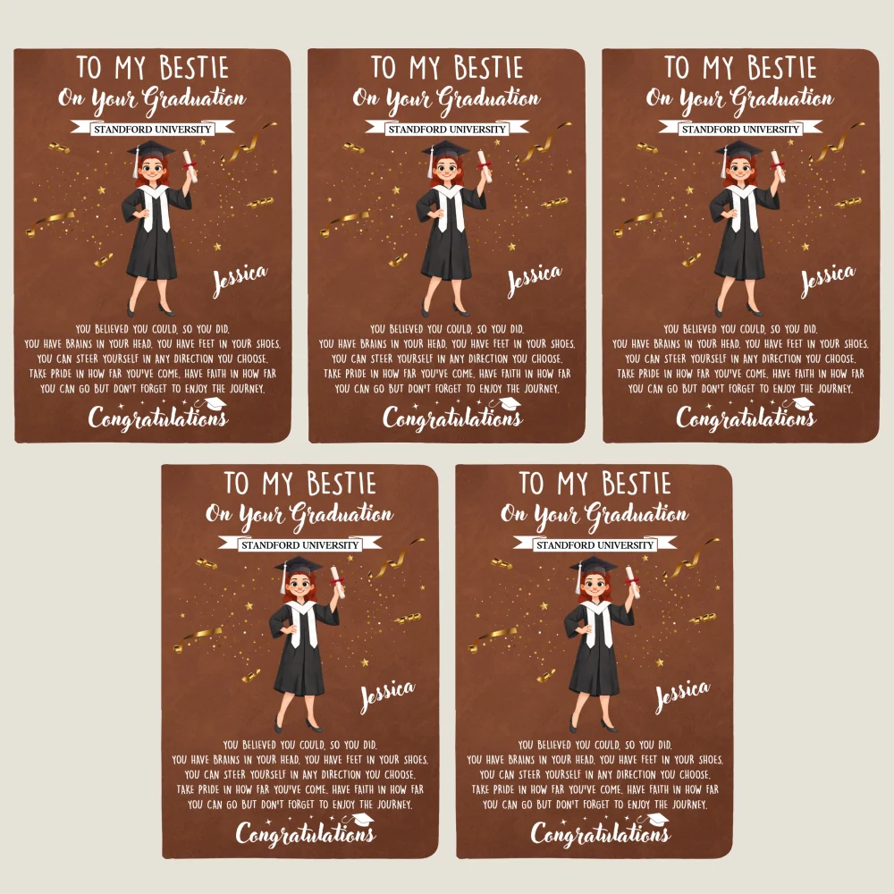 Cheers To The Graduate - Personalized Custom Leather Journal - Image 12