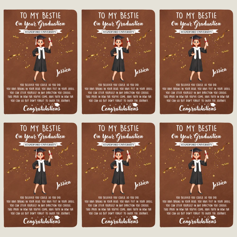 Cheers To The Graduate - Personalized Custom Leather Journal - Image 13