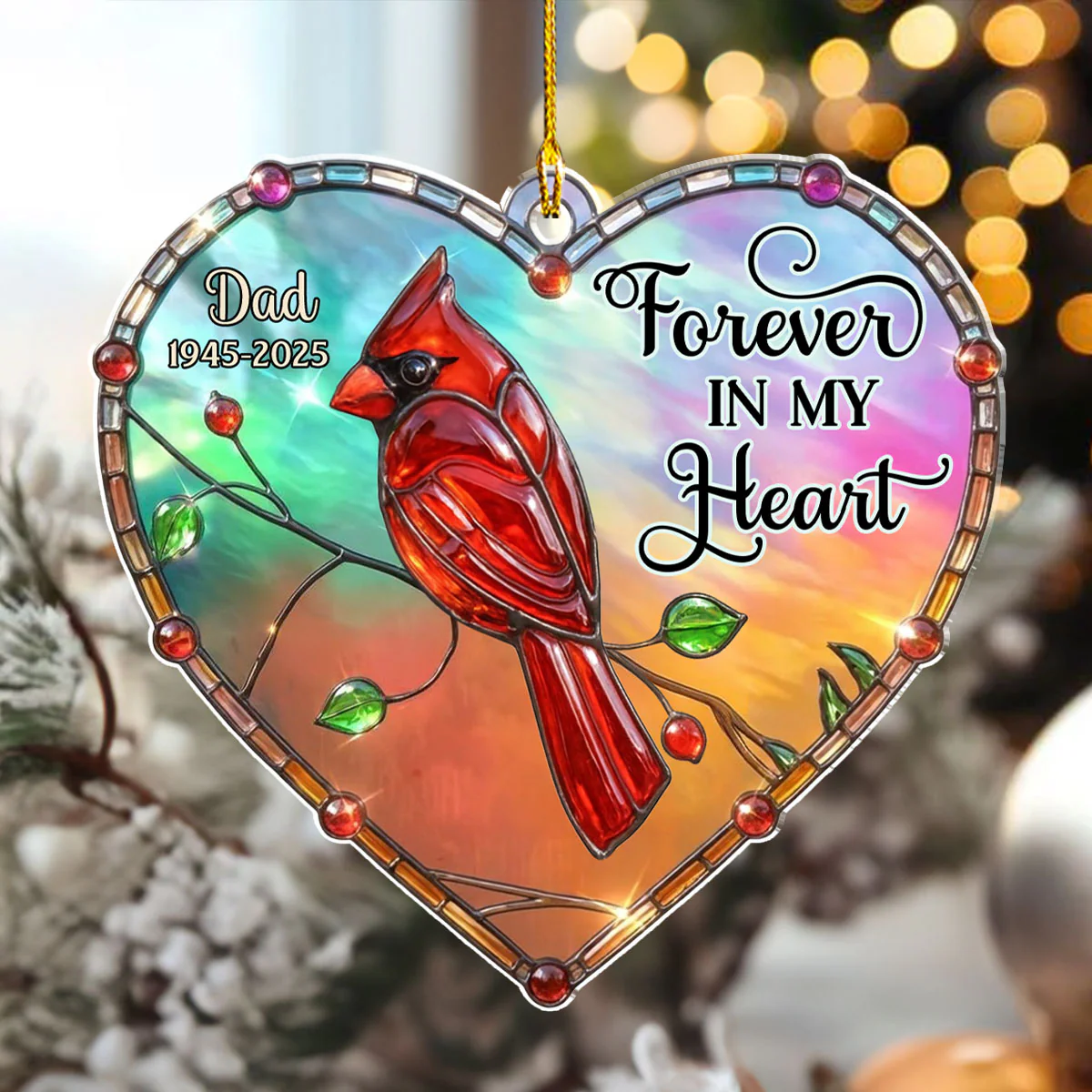 Cherished Forever - Personalized Custom Acrylic Ornament - Image 3