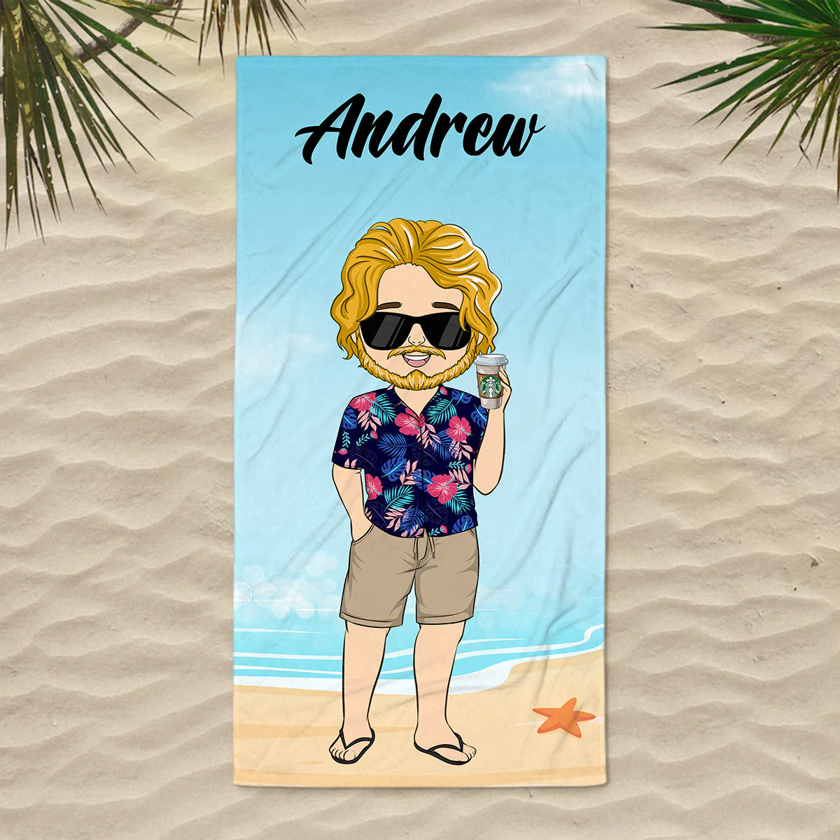 Chibi Lady - Personalized Custom Beach Towel - Image 4