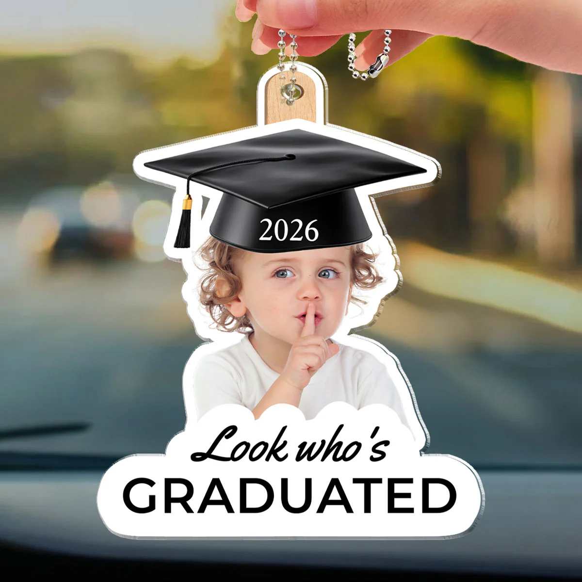 Childhood Photo Graduation Gift - Personalized Custom Car Ornament - Image 2