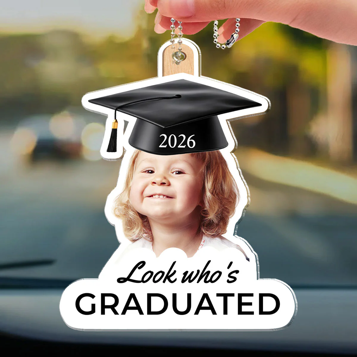 Childhood Photo Graduation Gift - Personalized Custom Car Ornament - Image 3