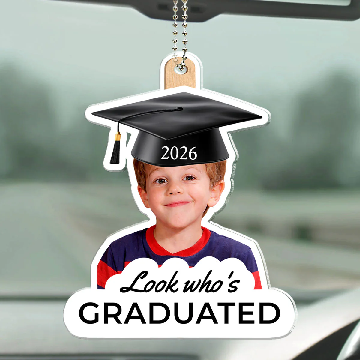 Childhood Photo Graduation Gift - Personalized Custom Car Ornament - Image 4