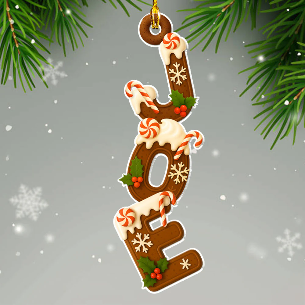 Chocolate Christmas Letters - Personalized Custom Acrylic Ornament - Image 2