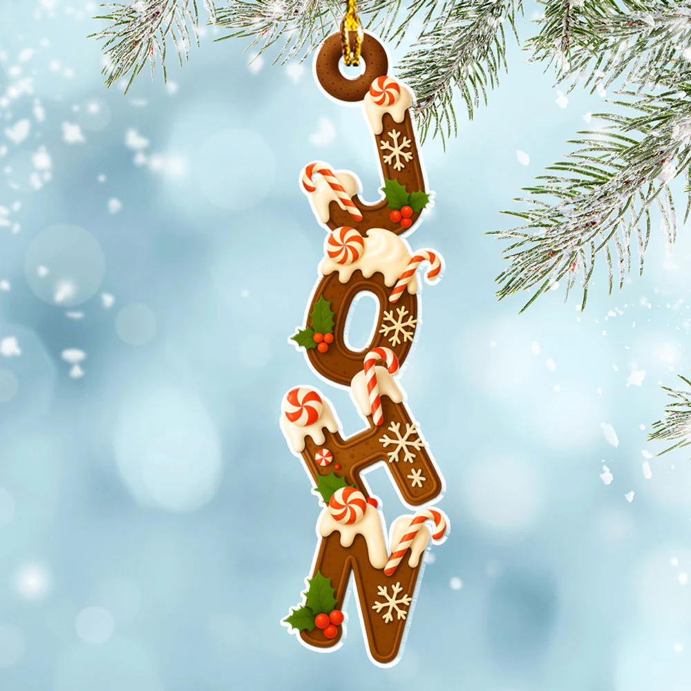 Chocolate Christmas Letters - Personalized Custom Acrylic Ornament - Image 3