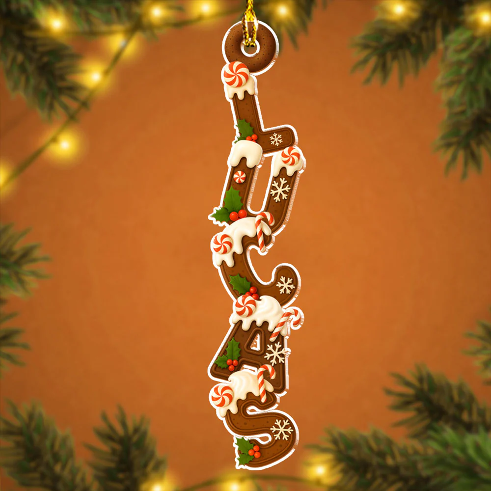Chocolate Christmas Letters - Personalized Custom Acrylic Ornament - Image 4