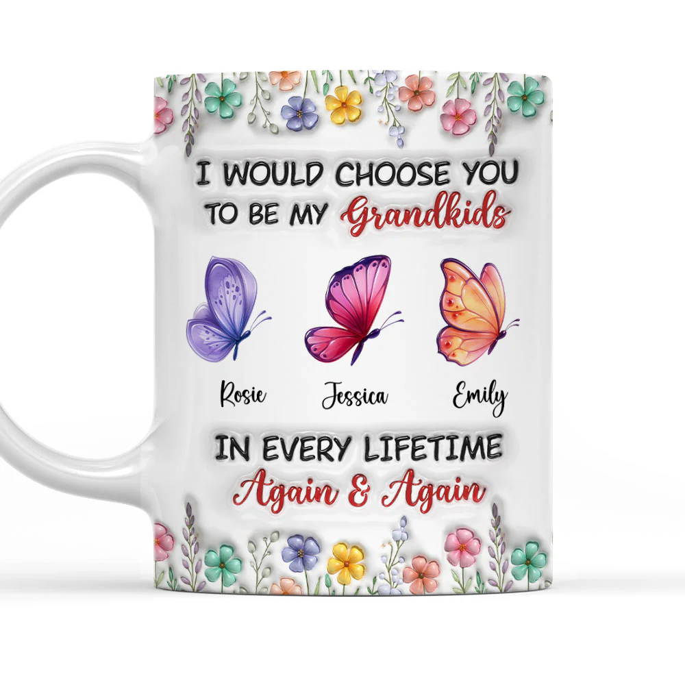 Choose They To Be My Grandkids - Personalized Custom 3D Inflated Effect Mug