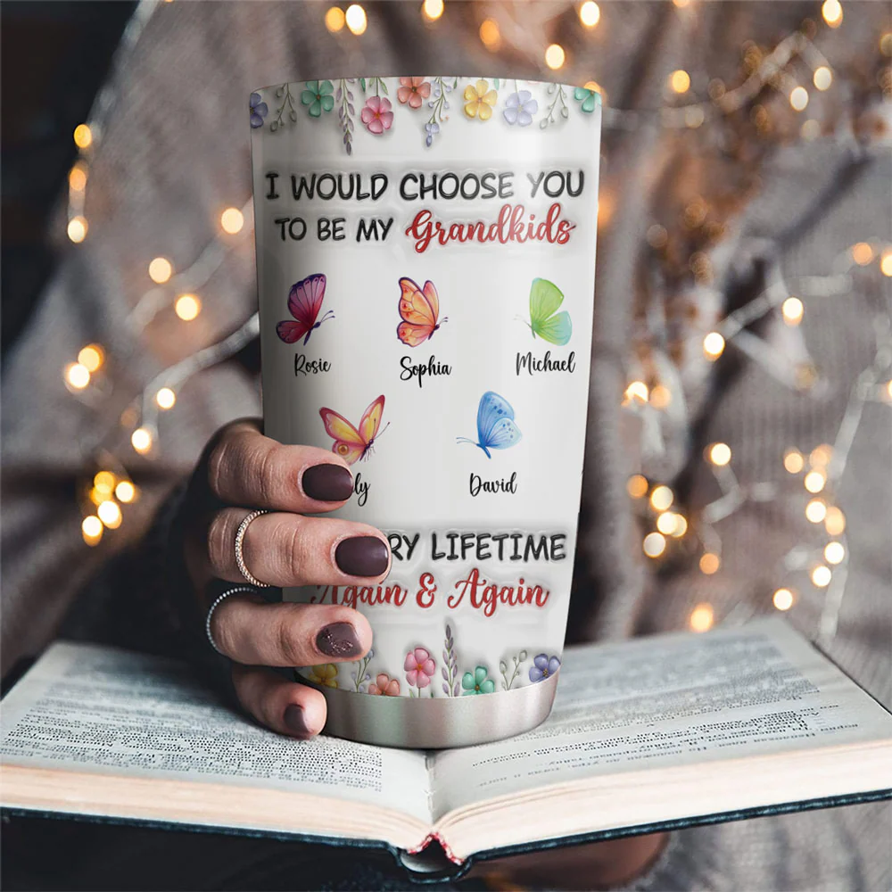 Choose They To Be My Grandkids - Personalized Custom 3D Inflated Effect Tumbler - Image 2