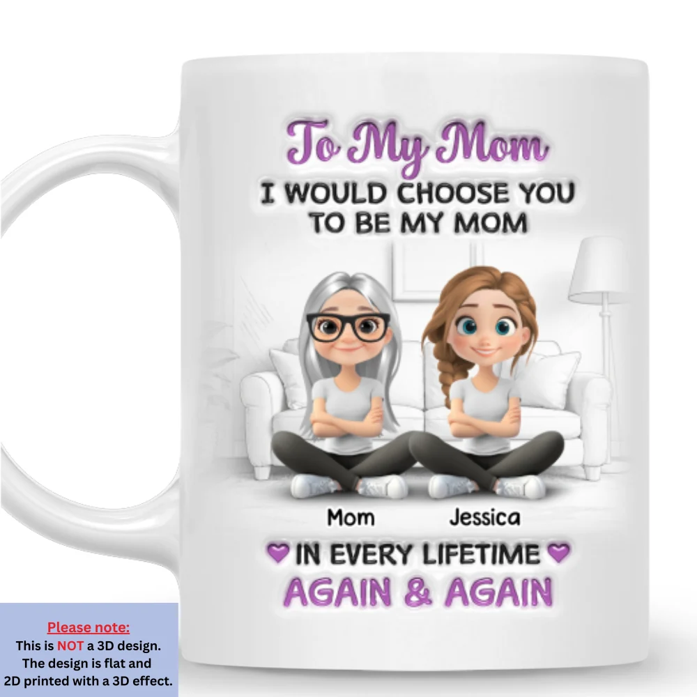 Choose You Being My Mom For All Time - Personalized Custom 3D Effect Mug - Image 6