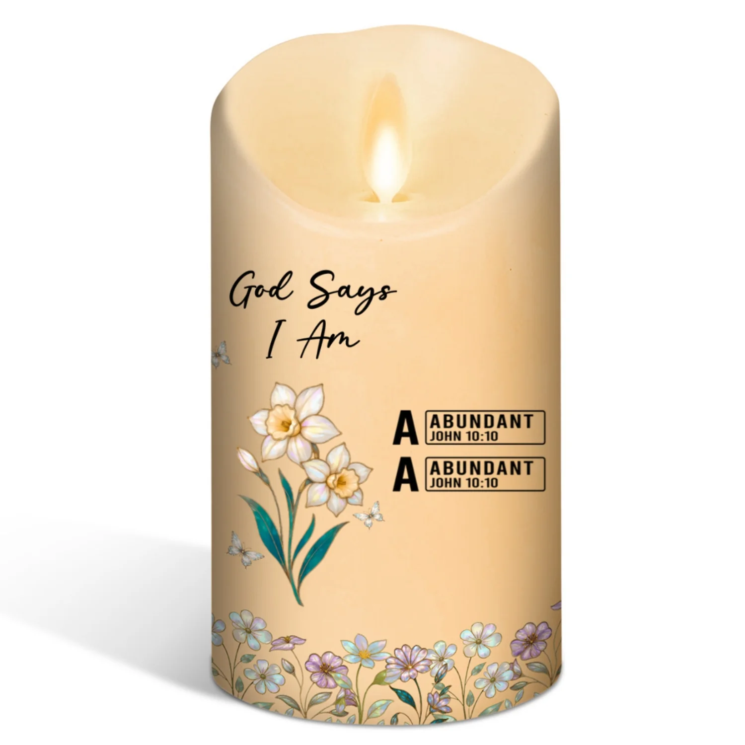 Chosen And Loved - Personalized Custom LED Candle - Image 6