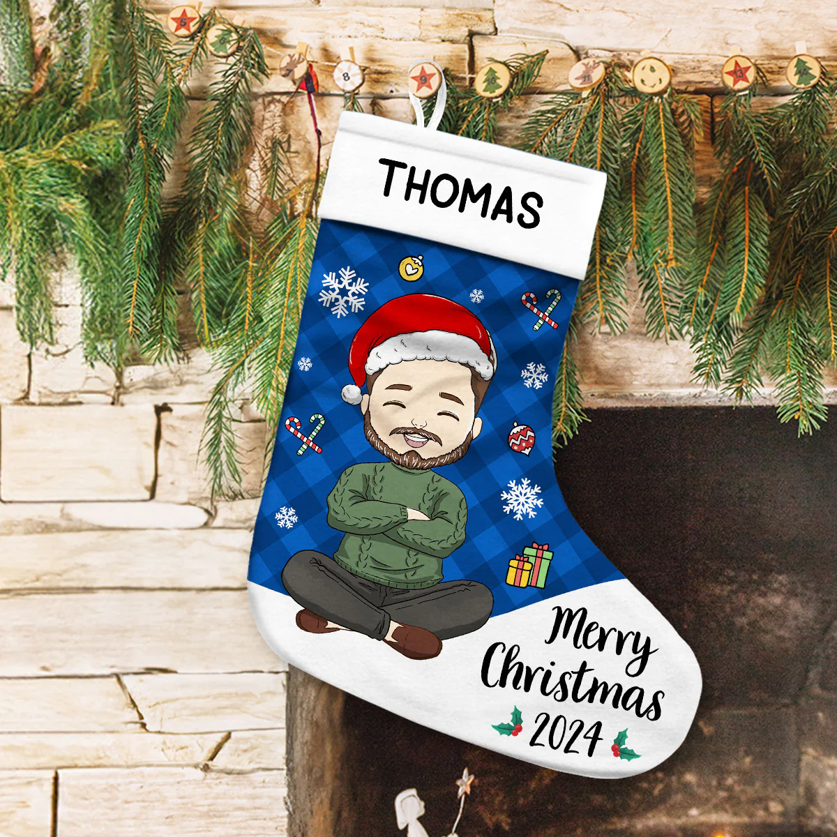 Christmas 2024 - Personalized Custom Christmas Stocking - Image 3