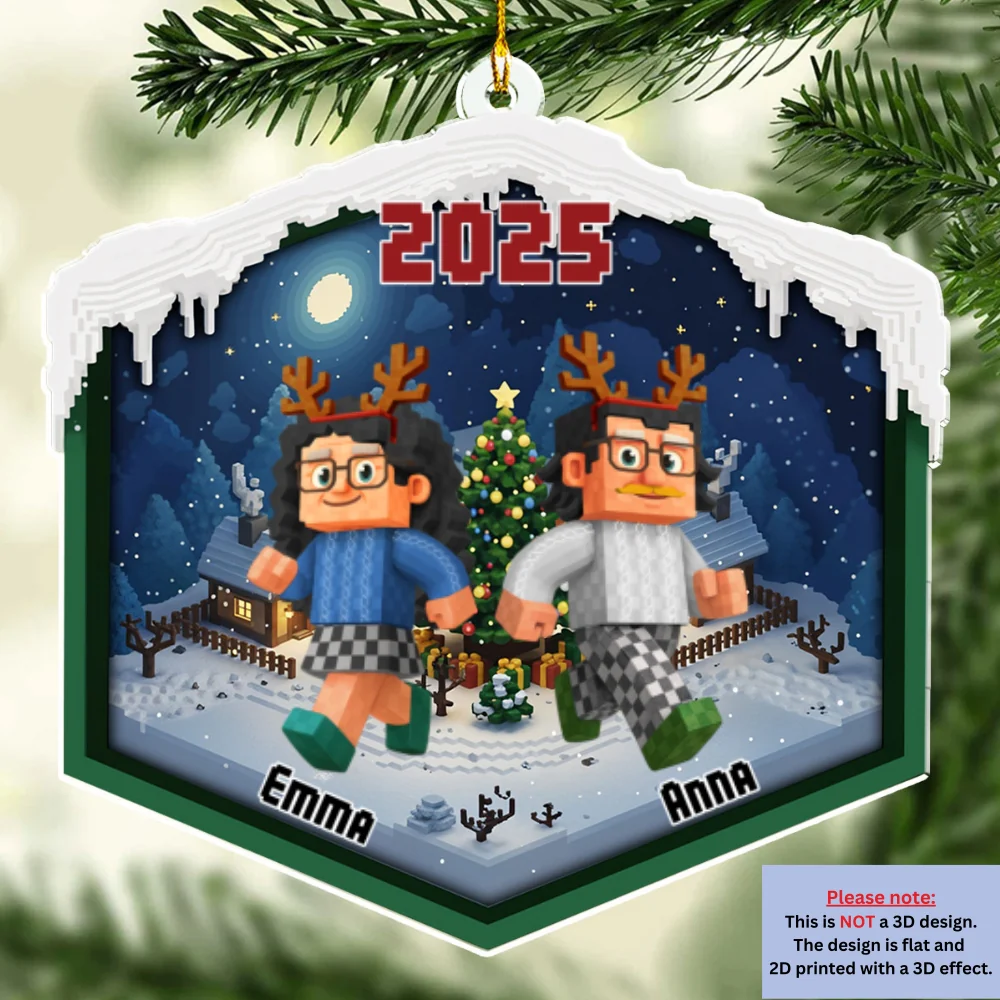 Christmas As A Family - Personalized Custom 3D Effect Acrylic Ornament - Image 7