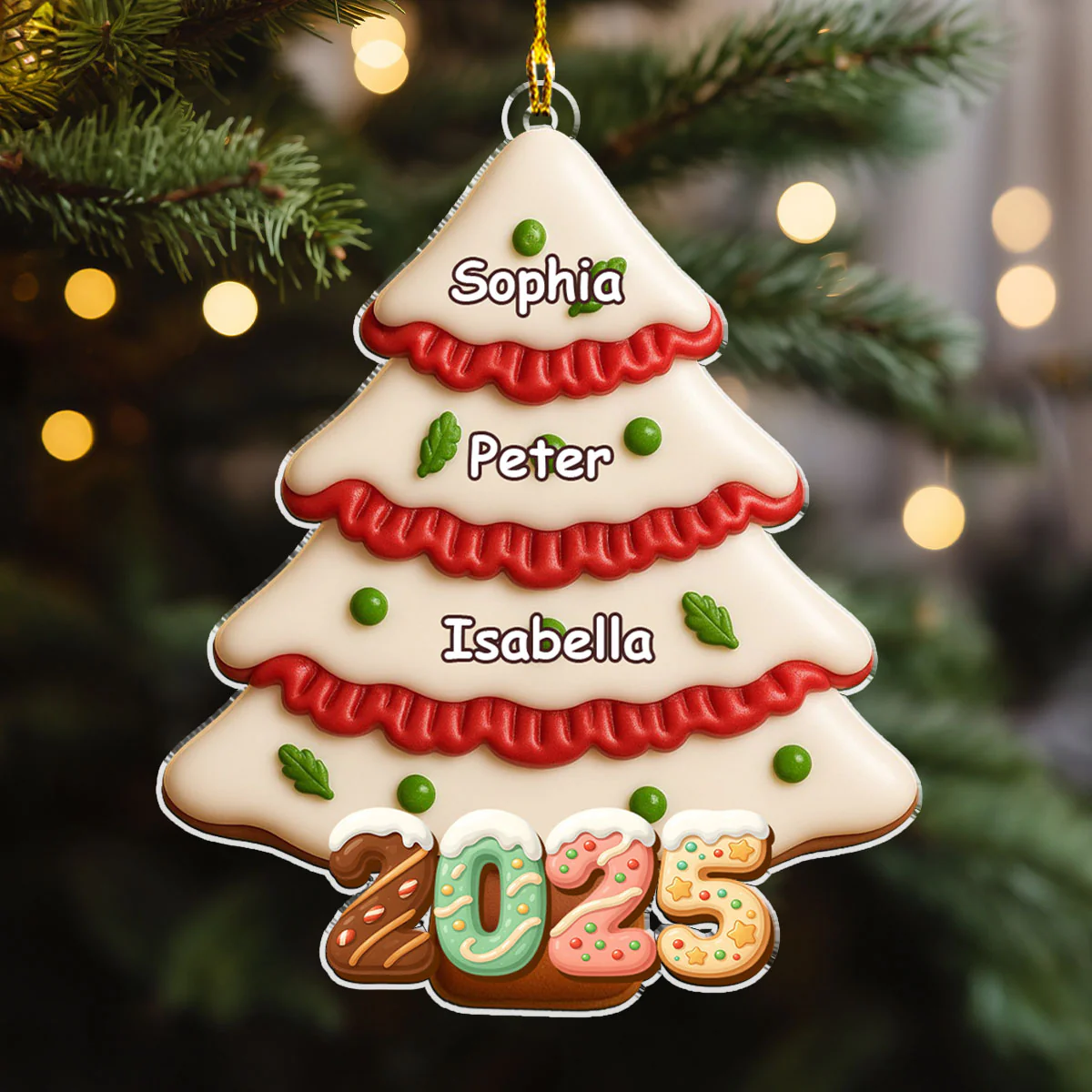 Christmas Cake Is Comming - Personalized Custom Acrylic Ornament - Image 3