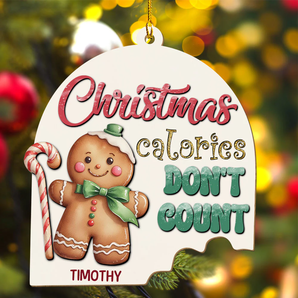 Christmas Calories - Personalized Custom Wood Ornament - Image 3