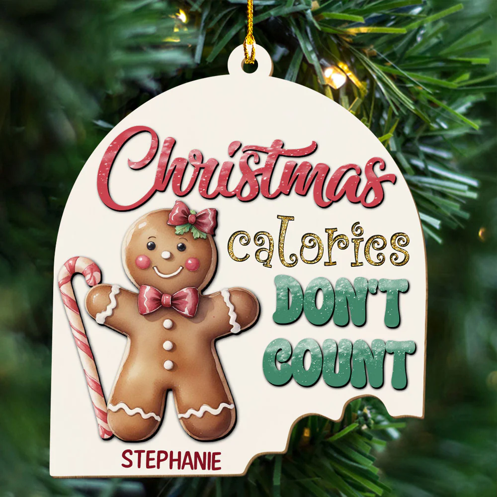 Christmas Calories - Personalized Custom Wood Ornament - Image 4