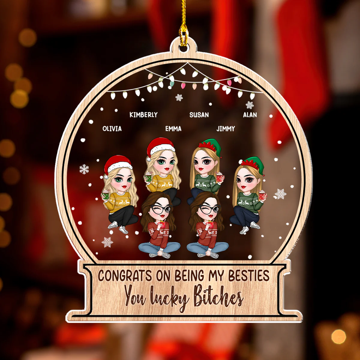 Christmas Congrats On Being My Bestie Sister Coworker - Personalized Custom Acrylic Ornament - Image 4