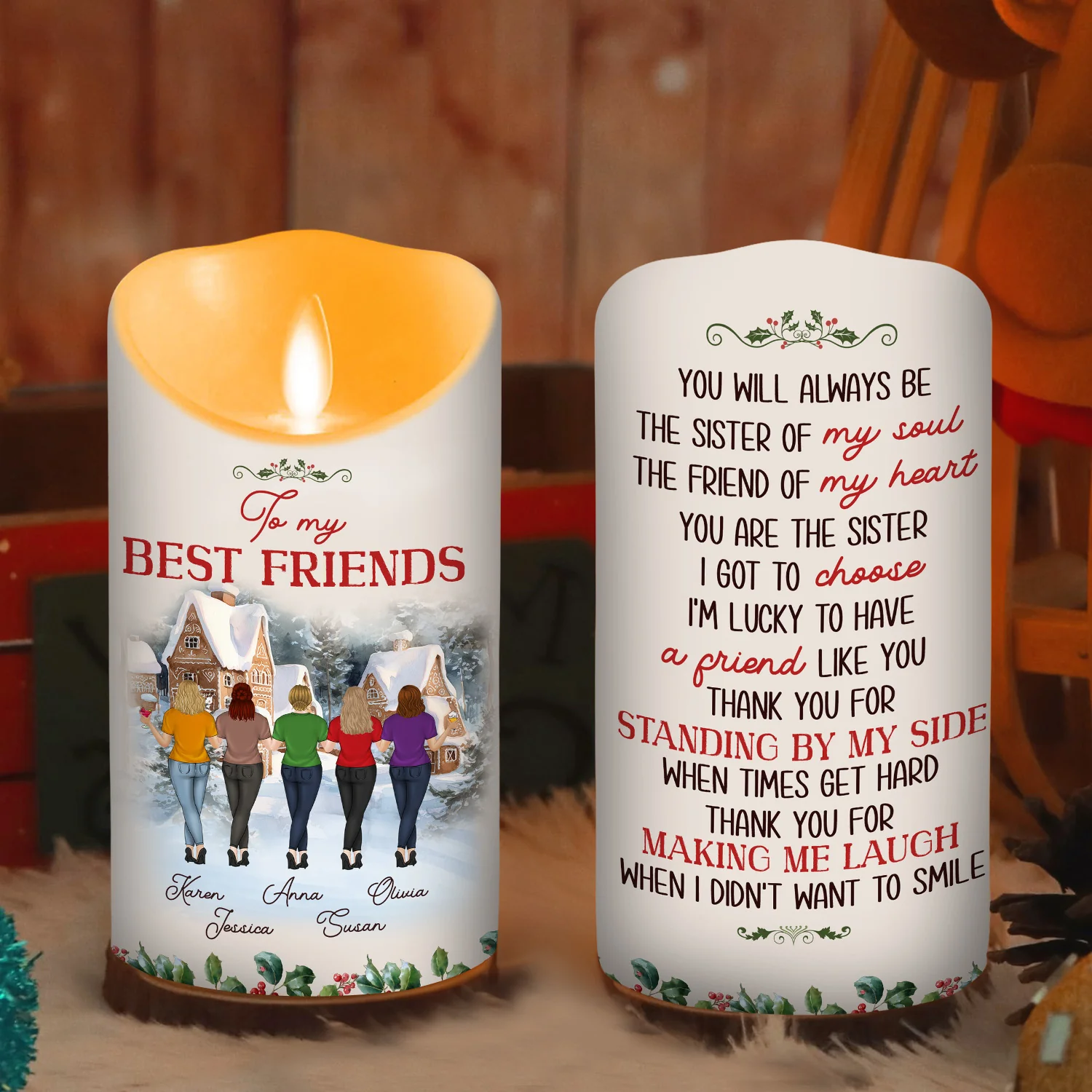 Christmas Cozy Crew - Personalized Custom LED Candle - Image 5