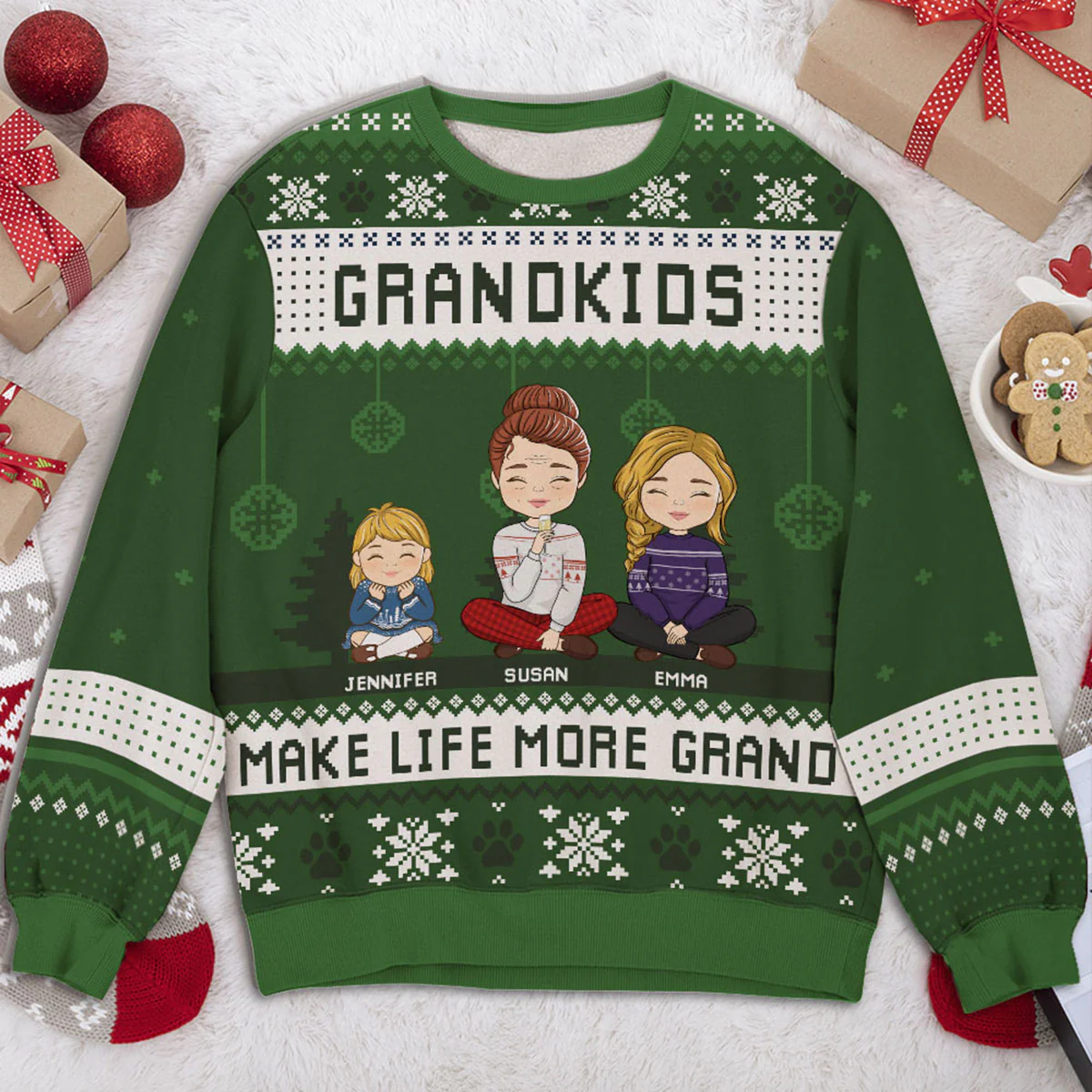 Christmas Crew - Personalized Custom All-Over-Print Sweatshirt - Image 2