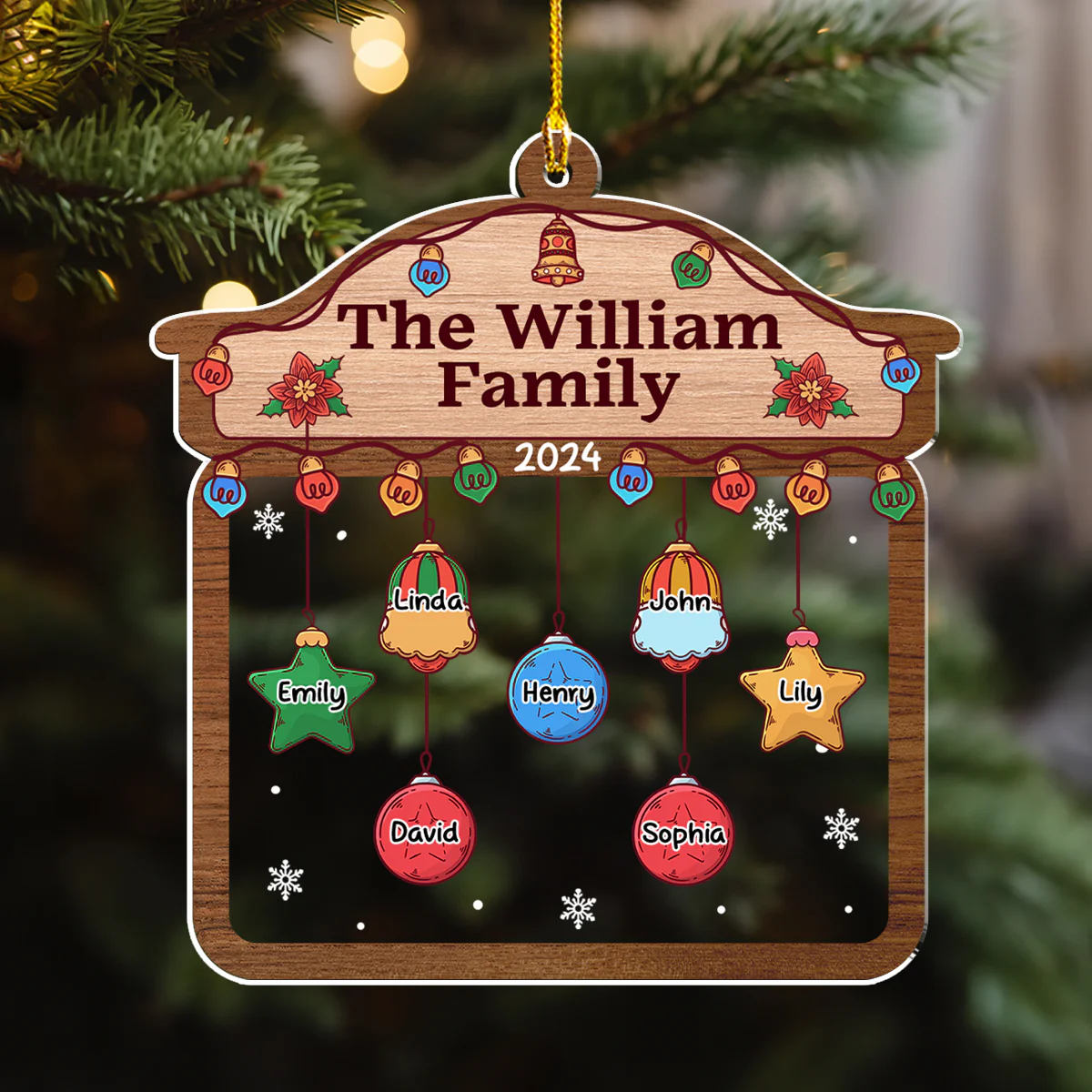 Christmas Family House - Personalized Custom Acrylic Ornament - Image 3