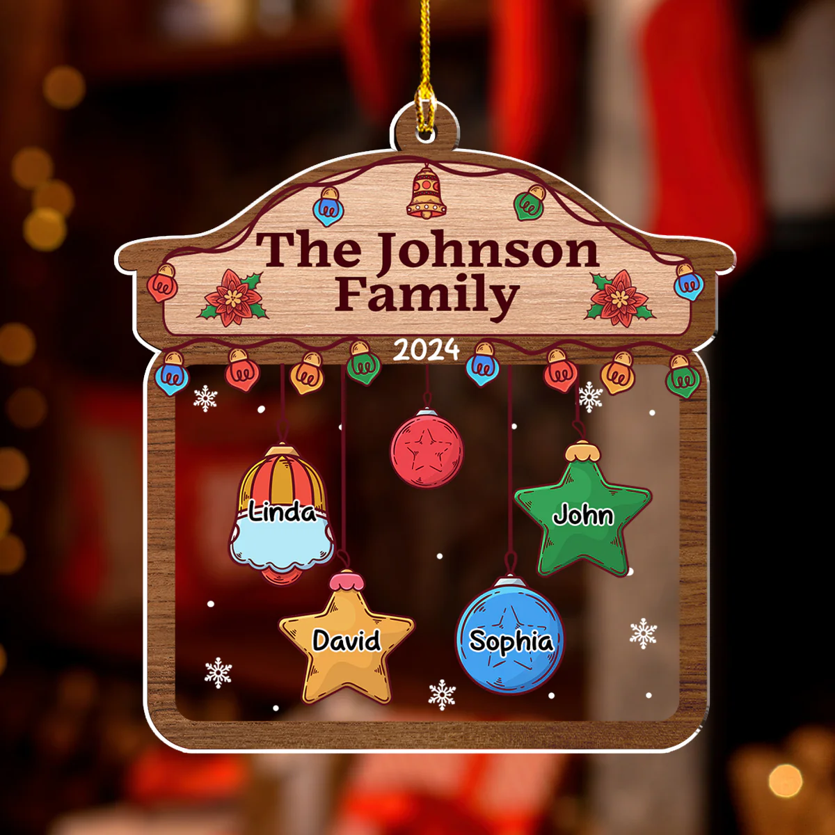 Christmas Family House - Personalized Custom Acrylic Ornament - Image 4