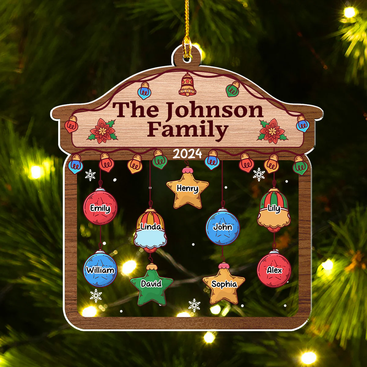 Christmas Family House - Personalized Custom Acrylic Ornament - Image 5