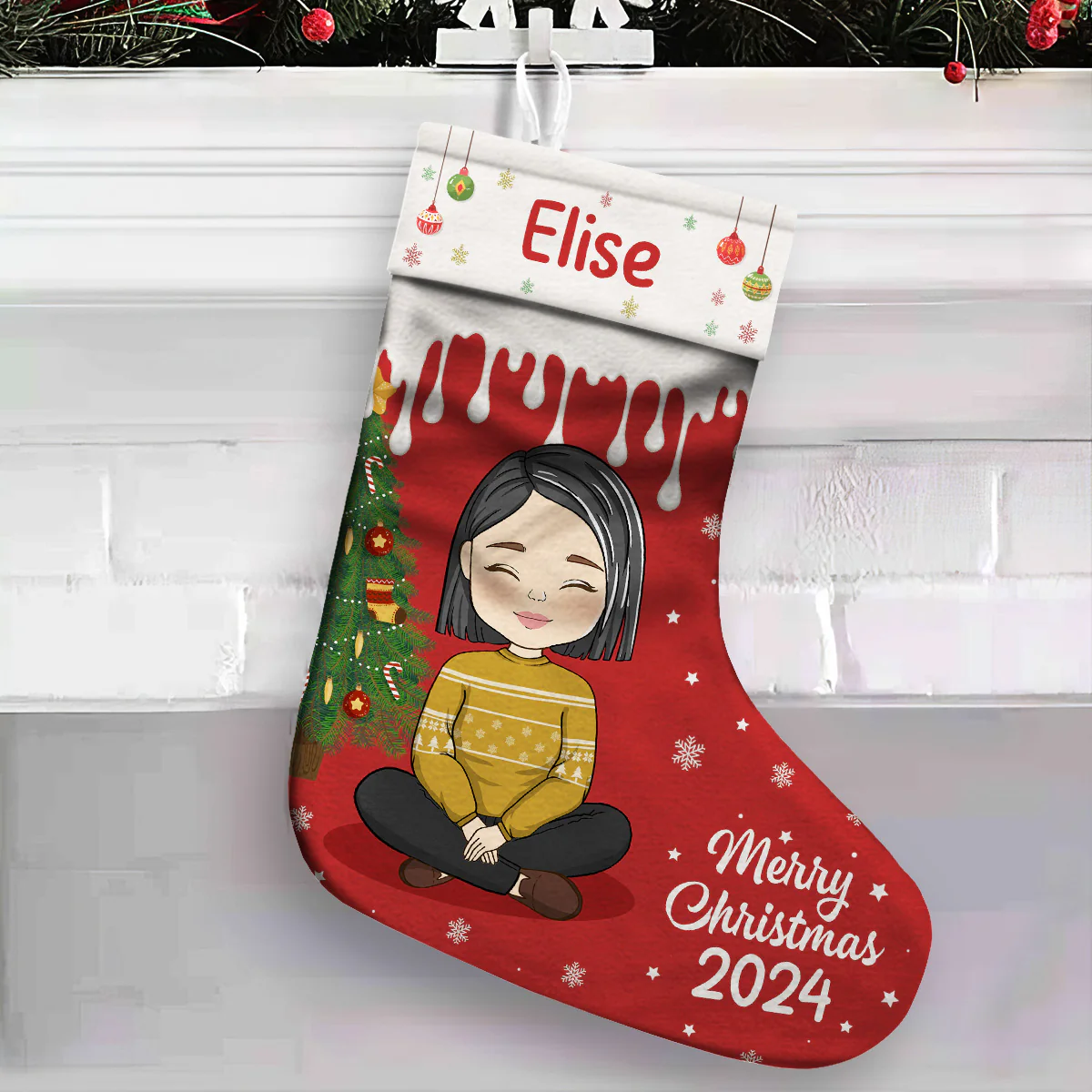 Christmas Family - Personalized Custom Christmas Stocking - Image 3