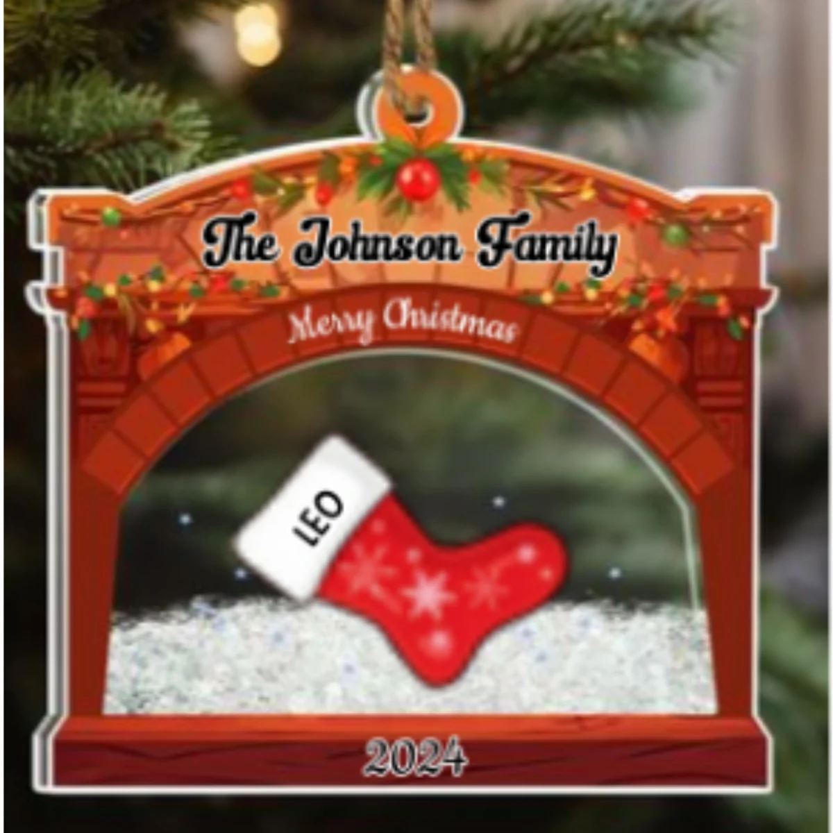 Christmas Family Stockings - Personalized Custom Acrylic Shaker Ornament - Image 6